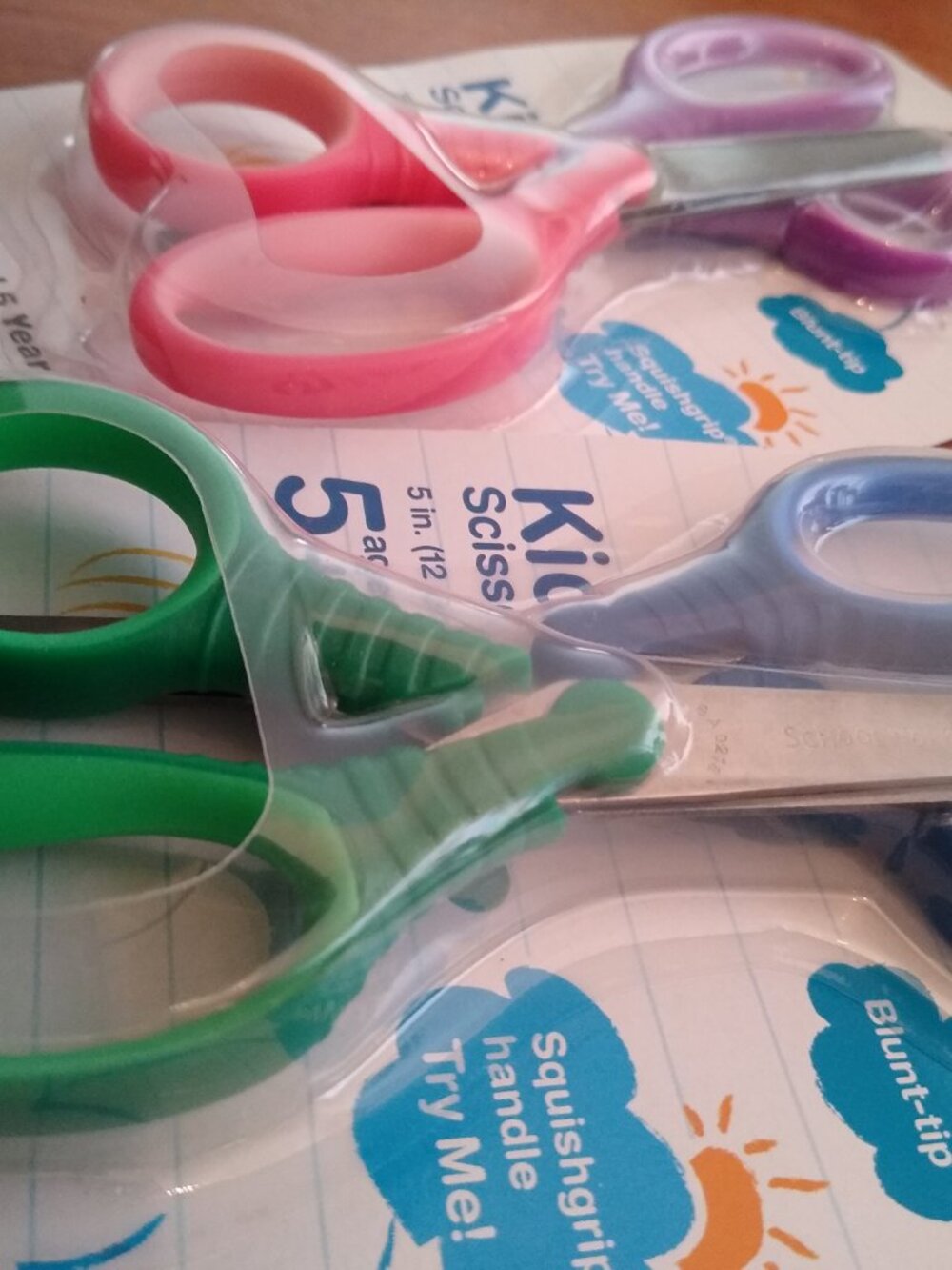 School Works Squishgrip Kids' Scissors, set of four